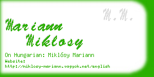 mariann miklosy business card