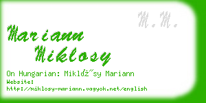 mariann miklosy business card